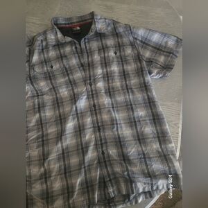 The North Face Plaid Button Up Short Sleeve Lifestyle Shirt Mens M